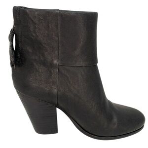 Rag & Bone Booties Black Leather Ankle Boots  Heeled Size 36 or 6